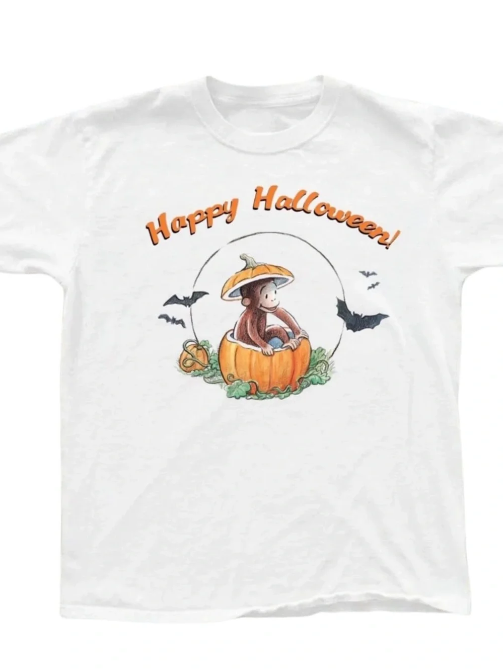 Happy Halloween Curious George Pumpkin Tee - Picture 1 of 2
